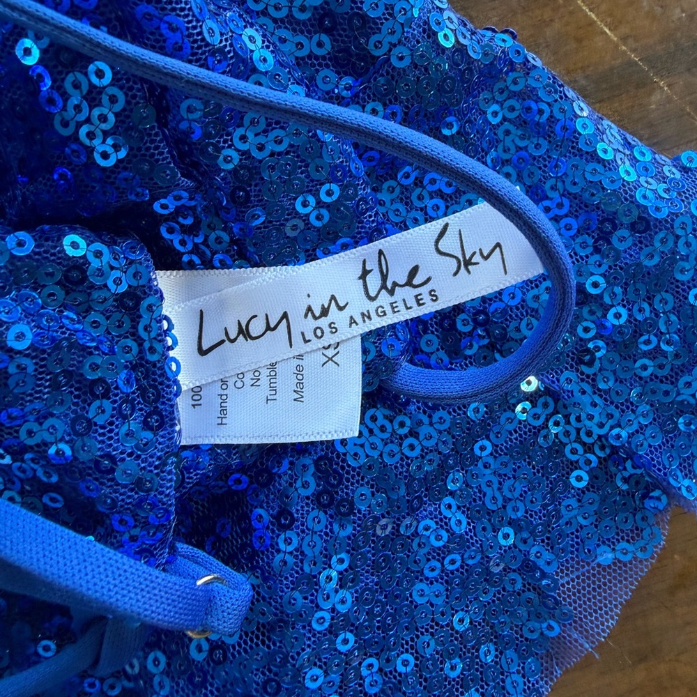 Lucy in the Sky Blue Sequin Mini Dress - Picture 5 of 5